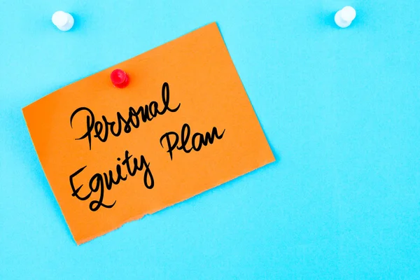 Personal Equity Plan written on orange paper note — Stock Photo, Image