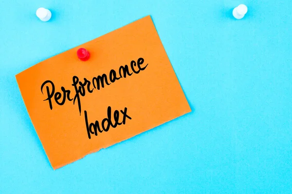 Performance Index written on orange paper note — Stock Photo, Image