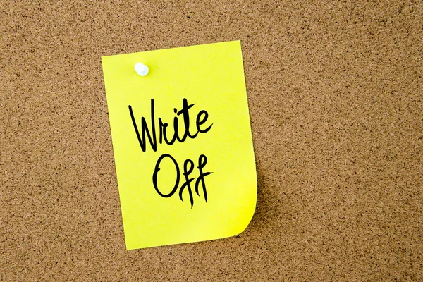 Write Off written on yellow paper note — Stock Photo, Image