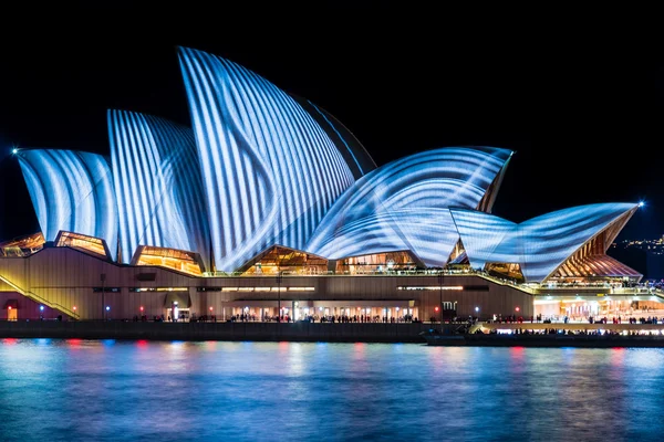 Сиднейский Оперный Театр Во Время Фестиваля Vivid Sydney.