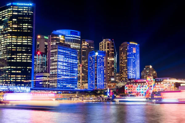 Circular Quay under Vivid Sydney Festival — Stockfoto