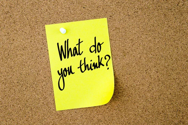 What Do You Think ? written on yellow paper note — Stok fotoğraf