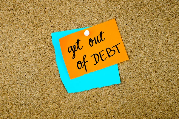Sortez de la dette écrite sur papier — Photo