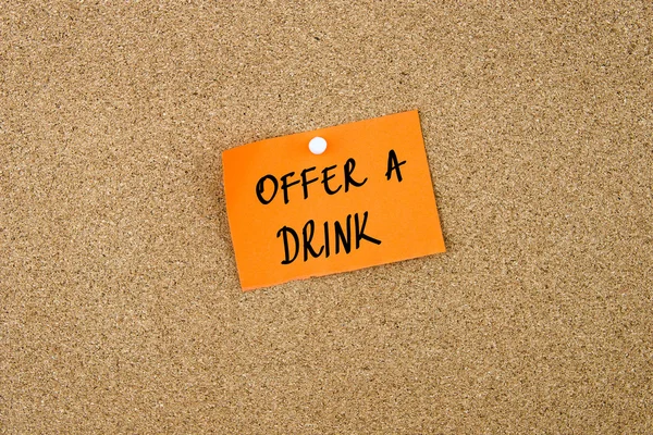 Offer A Drink written on orange paper note — Stock Photo, Image