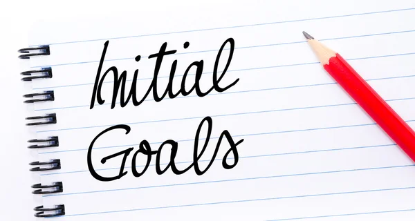 Initial Goals written on notebook page — Stock Photo, Image