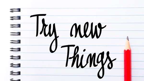Try New Things written on notebook page — Stock Photo, Image