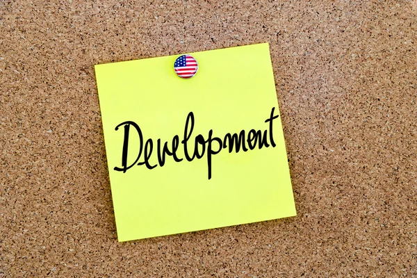 Written text Development over yellow paper note — Stock Photo, Image