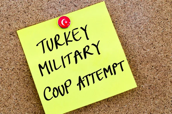 लिखित पाठ तुर्की सैन्य कूप प्रयास — स्टॉक फ़ोटो, इमेज