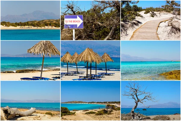 Collage photo avec des images de l'île Chrissi, près de Crète, Grèce — Photo