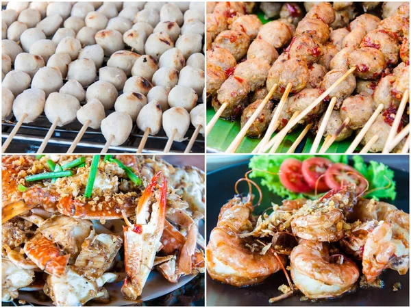 Collage photo de fruits de mer thaïlandais — Photo