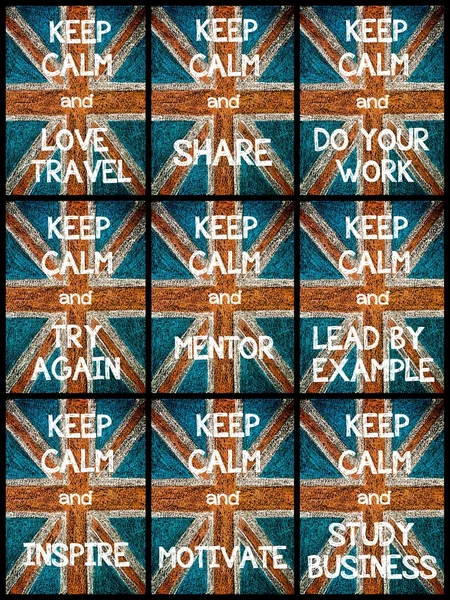 Photo collage of various Keep Calm Messages — Stock Photo, Image