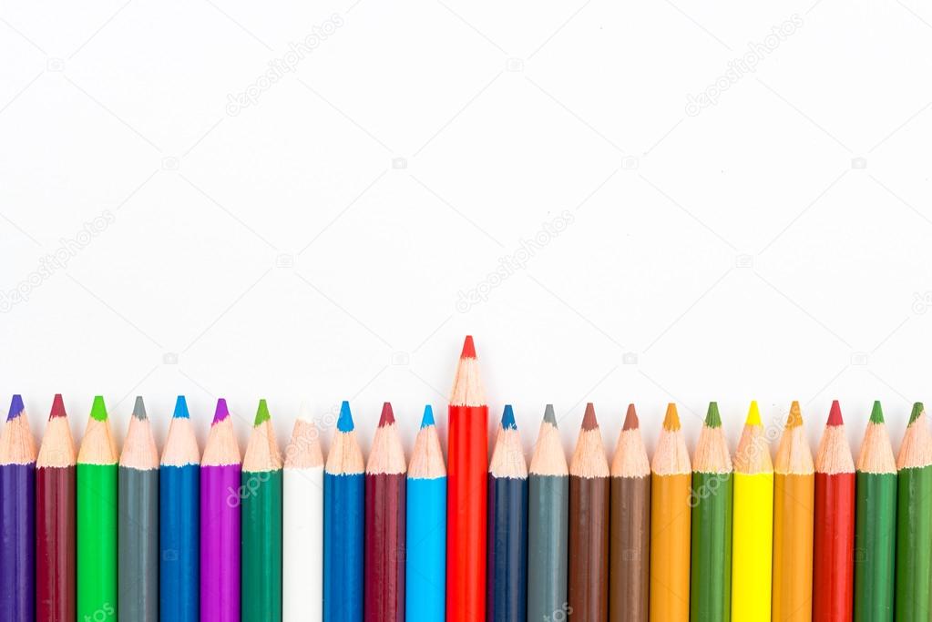 Colouring pencils isolated on white background