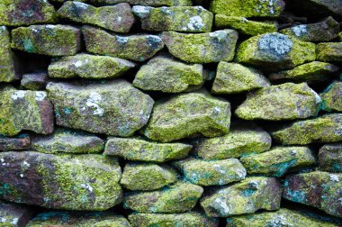 closeup kırsalında yorkshire, İngiltere'de kuru bir taş duvar. malzeme model oluşturma