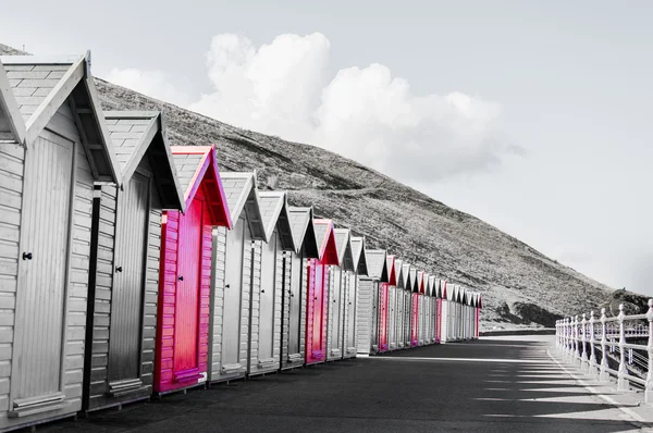 Kleurrijke strand hutten — Stockfoto