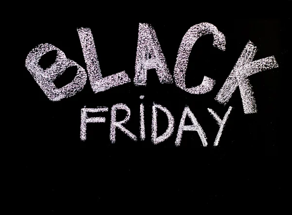 Venerdì nero pubblicità scritta a mano con gesso su lavagna cornice in legno, Venerdì nero concetto di vendita — Foto Stock