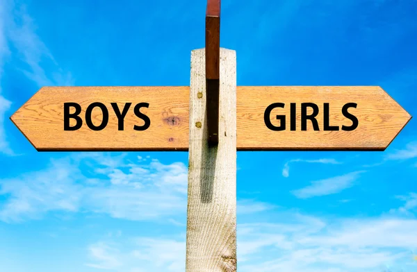 Boys versus Girls messages — Stock Photo, Image