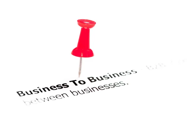 Closeup shot over words Business to Business on paper — Stock Photo, Image