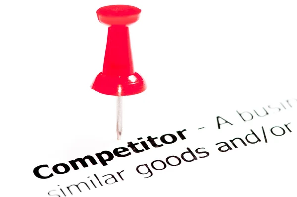 Closeup tiro sobre palavra Competitor no papel — Fotografia de Stock