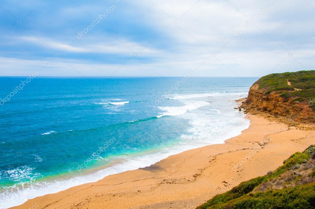 View of Bells beach on Great Ocean Road, Victoria state, Australia