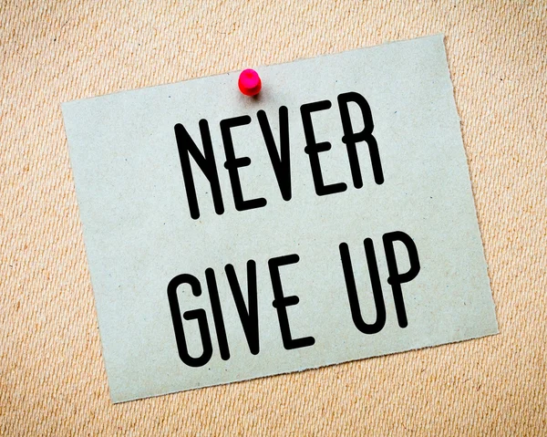 Never Give Up bericht — Stockfoto