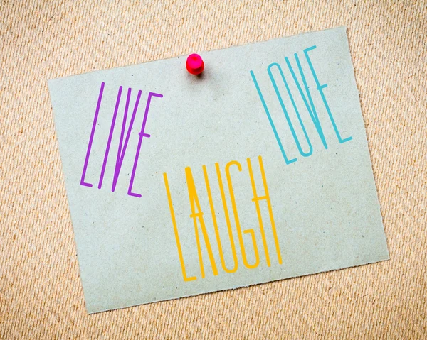 Любовное послание Live Laugh — стоковое фото