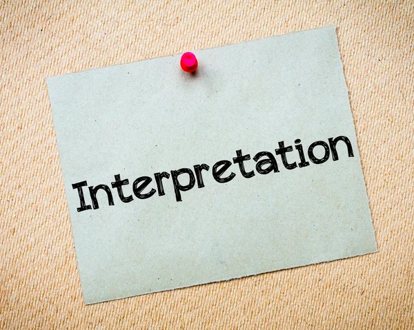 Interpretation — Stockfoto