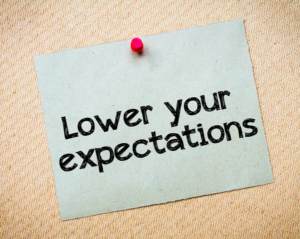 Lower your expectations — Stock Photo, Image