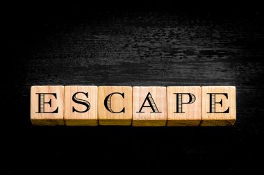 Word siyah arka plan üzerine izole kaçış