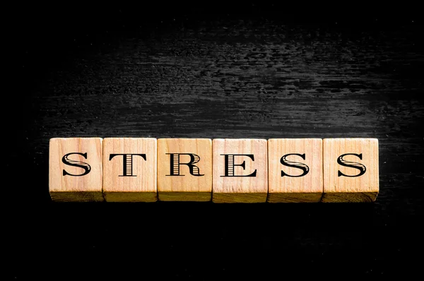 Stress palavra isolado no fundo preto — Fotografia de Stock