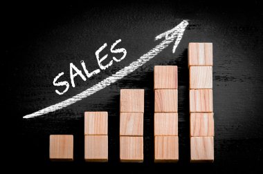 Word üzerinde ok çubuk grafik üzerinde artan satış