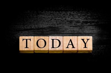 Word bugün kopya alanı siyah zemin üzerine izole