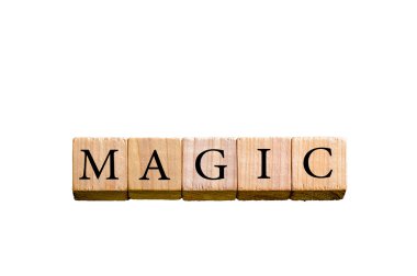 Word kopya alanı ile beyaz arka plan üzerinde izole Magic