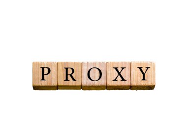 Word kopya alanı ile beyaz arka plan üzerinde izole Proxy