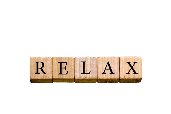 Word RELAX isolated on white background with copy space — Stock Photo, Image