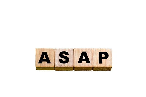Word Asap - zo spoedig mogelijk geïsoleerd over Wit — Stockfoto