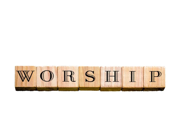 Word WORSHIP isolated on white background with copy space — Stock Photo, Image