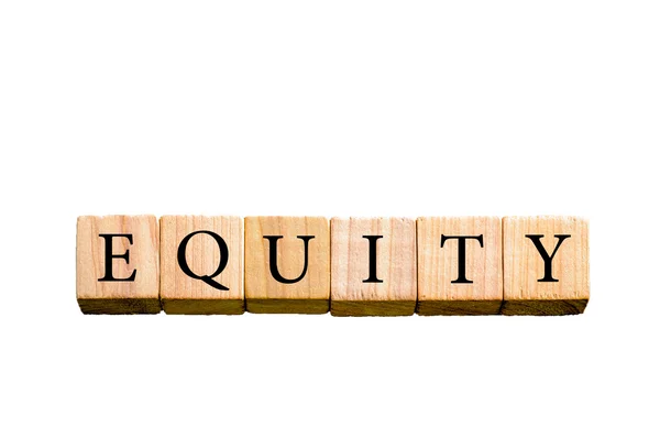 Word Equity geïsoleerd op een witte achtergrond met kopie ruimte — Stockfoto