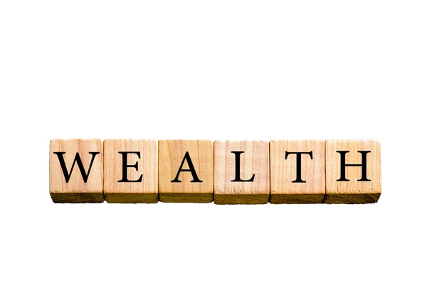 Word WEALTH isolated on white background with copy space — Stock Photo, Image
