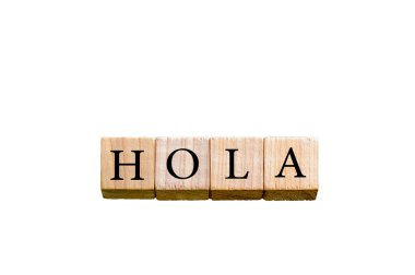 Word kopya alanı ile beyaz arka plan üzerinde izole Hola