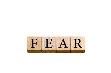 Kelime korku kopya alanı ile beyaz arka plan üzerinde izole