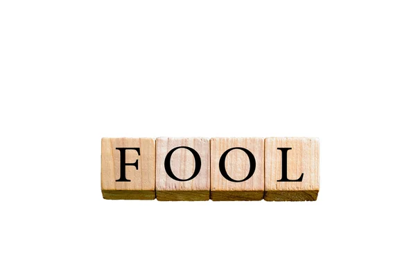 Word FOOL isolated on white background with copy space — Stock Photo, Image