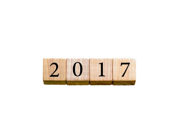 Año 2017 aislado sobre fondo blanco con espacio de copia — Foto de Stock