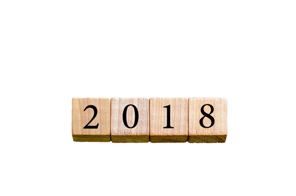 Year 2018 isolated on white background with copy space — Stock Photo, Image