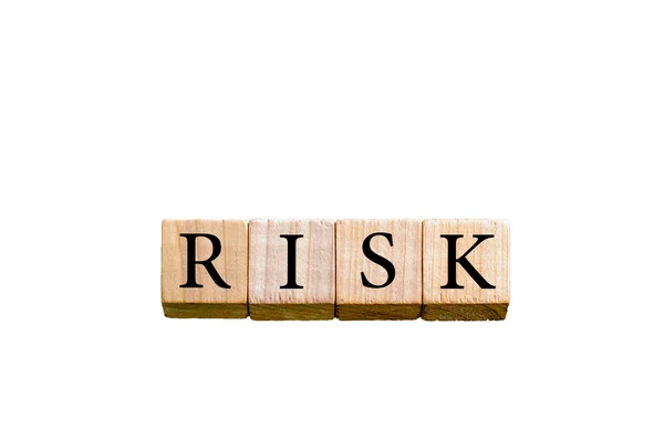 Word RISK aislado sobre fondo blanco con espacio de copia —  Fotos de Stock