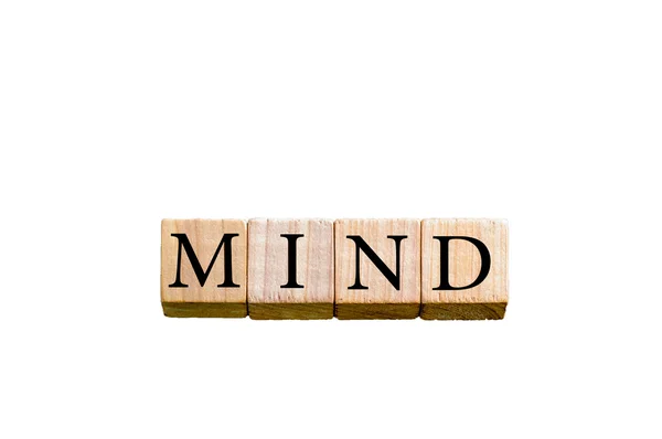 Word MIND aislado sobre fondo blanco con espacio de copia — Foto de Stock