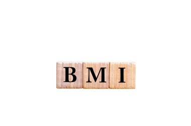 Kısaltma BMI - vücut kitle indeksi beyaz arka plan üzerinde izole.