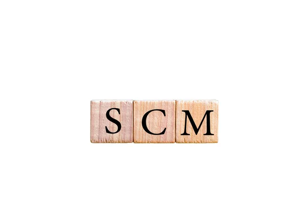 Sigla SCM - Supply Chain Management isolado com espaço de cópia — Fotografia de Stock