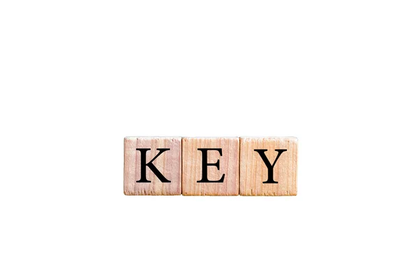 Ordet nyckel isolerad på vit bakgrund med kopia utrymme — Stockfoto