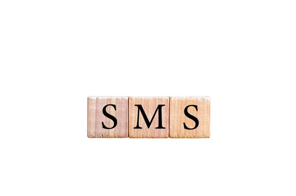 Acrónimo SMS - servicio de mensajes cortos aislado con espacio para copias — Foto de Stock