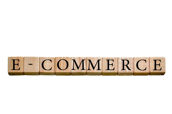 Word E-Commerce isolated on white background — Stock Photo, Image